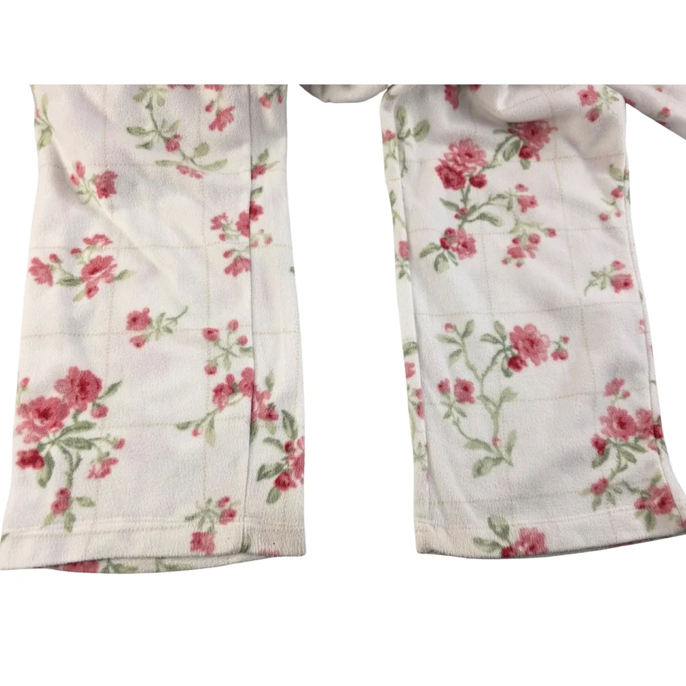 Lauren Ralph Lauren M White W/Red Floral Pajama Set Monogram Pocket AF-2998 - Picture 5 of 14